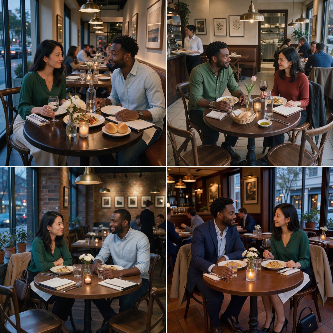 LEJ AI Image Generation Comparison, A first date