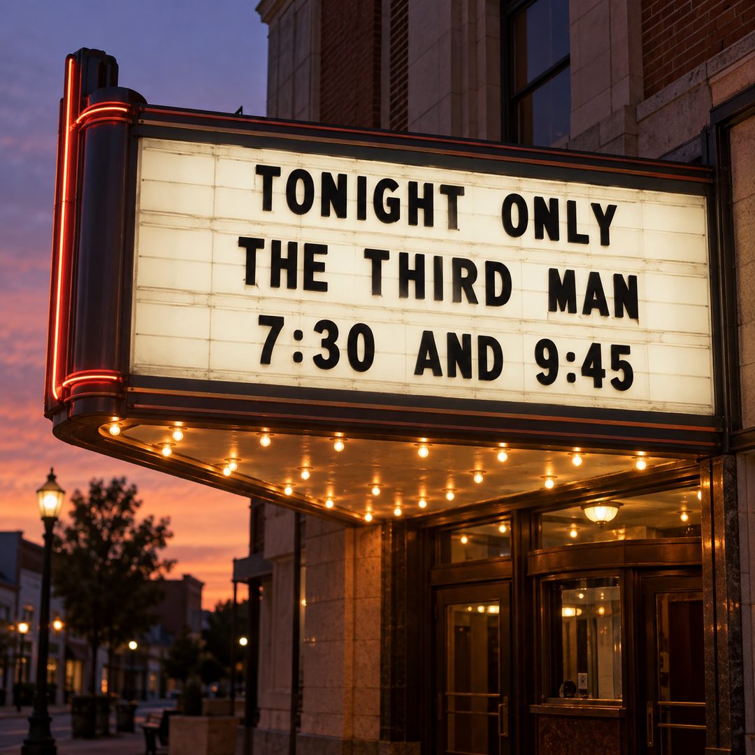 LEJ AI Image Generation Comparison, A theater marquee