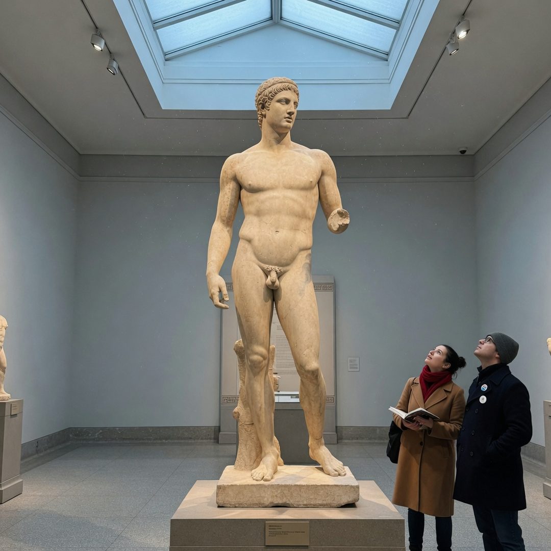 LEJ AI Image Generation Comparison, 9. A marble nude in a museum