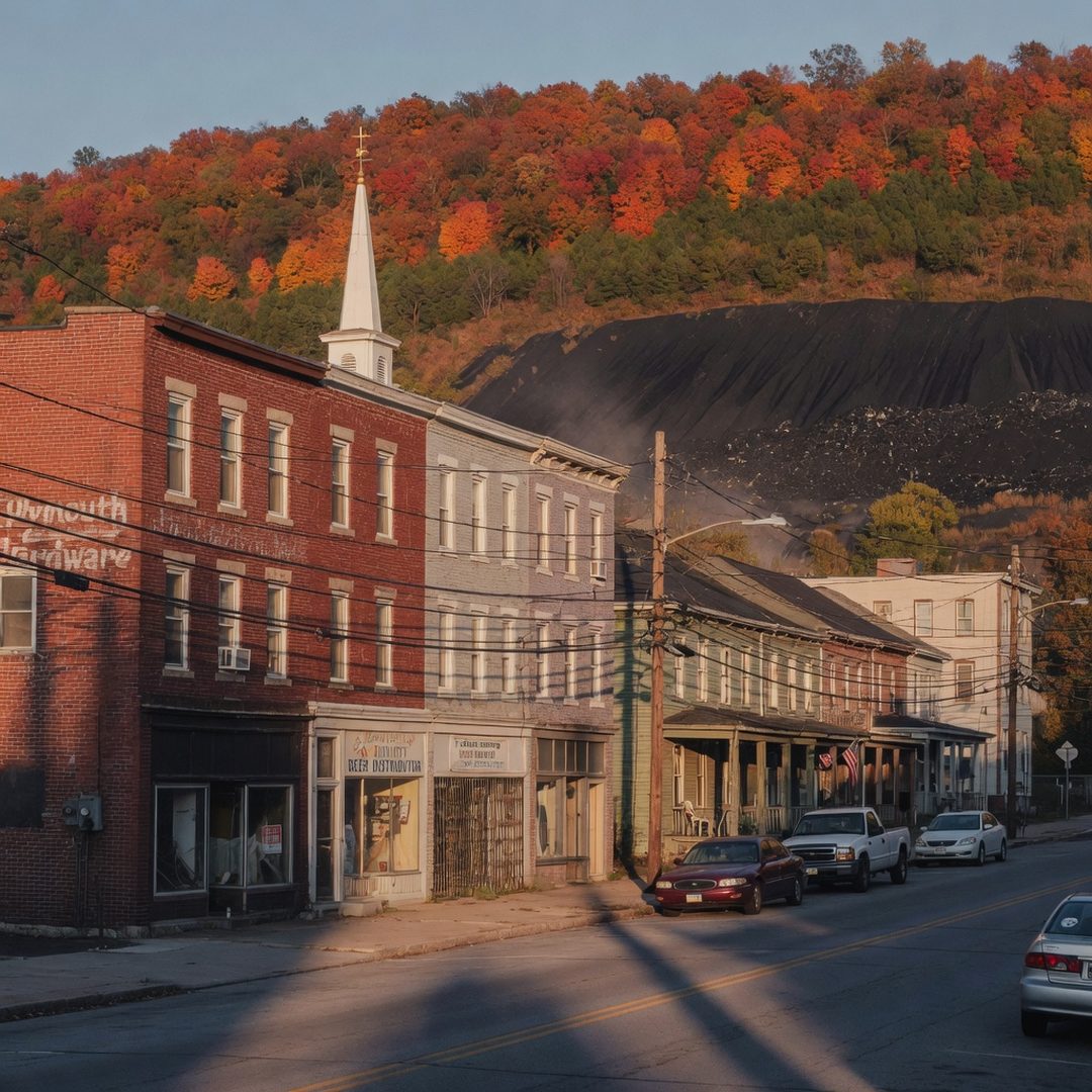 LEJ AI Image Generation Comparison, Fall: Main Street, Plymouth