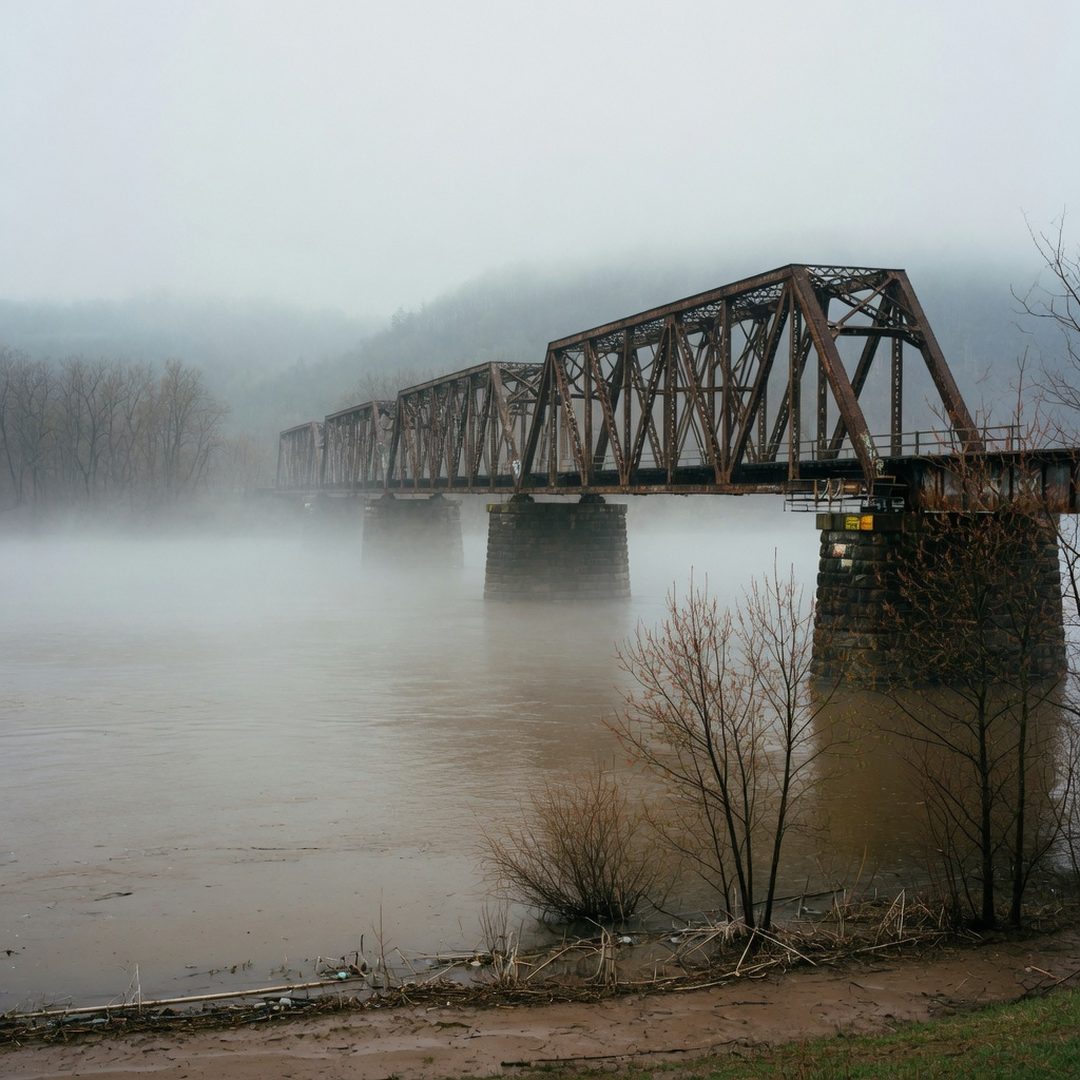 LEJ AI Image Generation Comparison, Spring: the river at Pittston