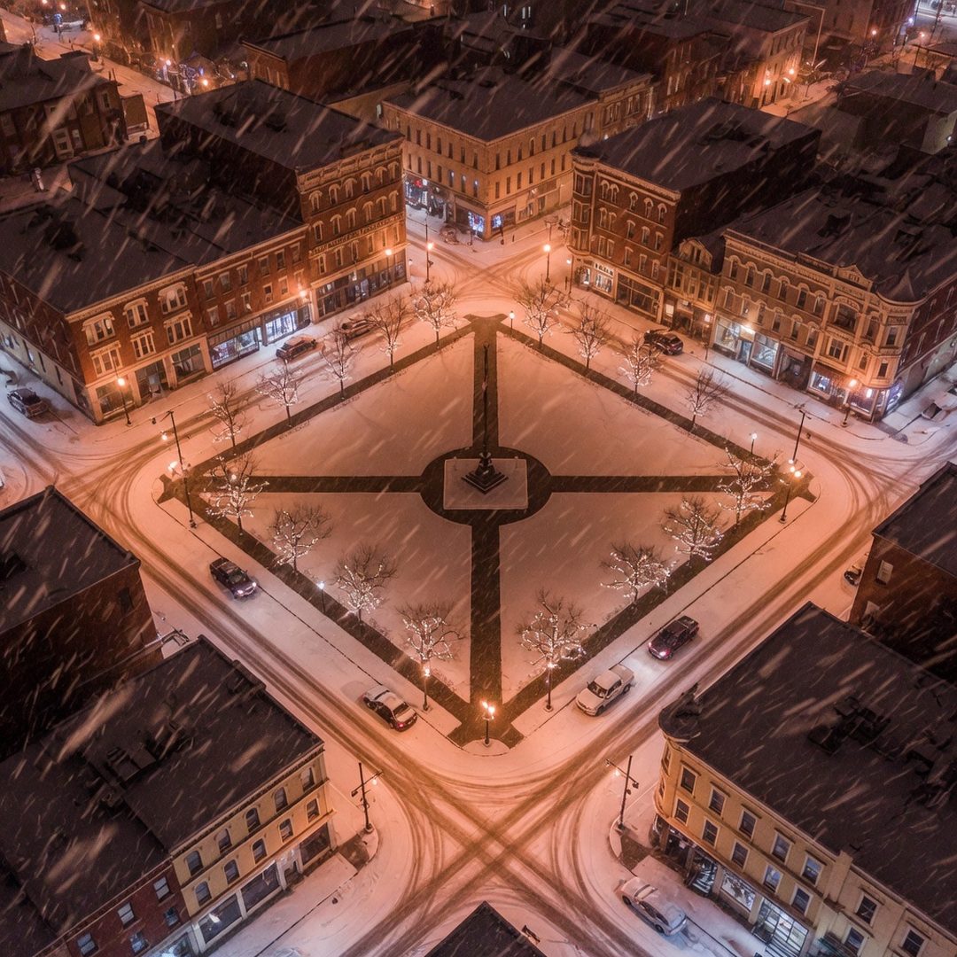 LEJ AI Image Generation Comparison, Winter: Public Square, Wilkes-Barre