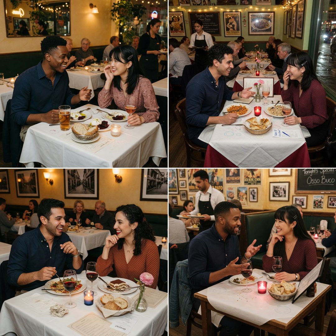 LEJ AI Image Generation Comparison, A first date