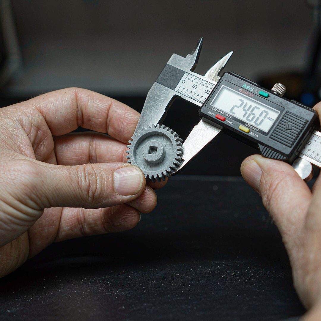 LEJ AI Image Generation Comparison, Calipers on a gear