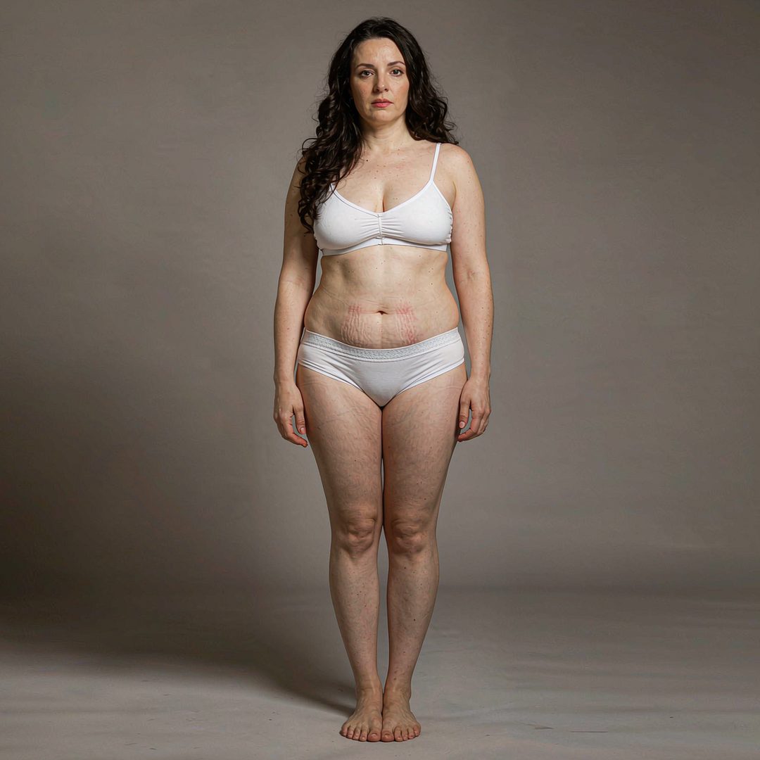 LEJ AI Image Generation Comparison, 6. A scar and stretch marks