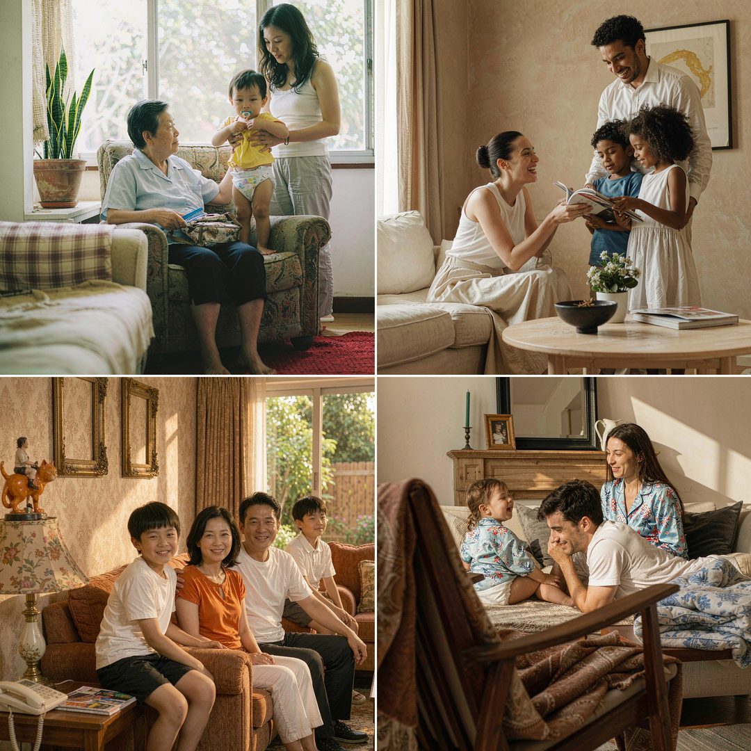 LEJ AI Image Generation Comparison, A family
