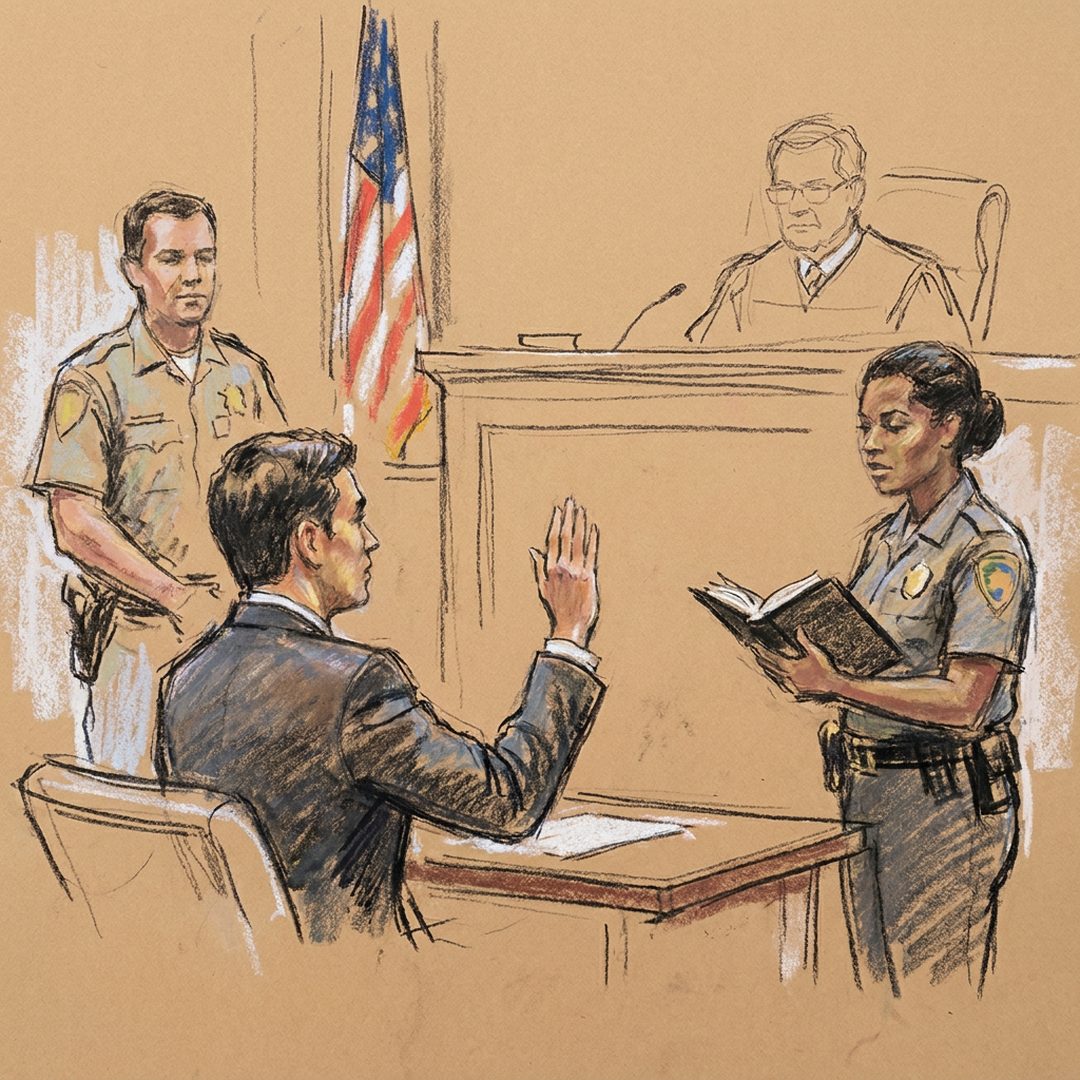LEJ AI Image Generation Comparison, Courtroom sketch