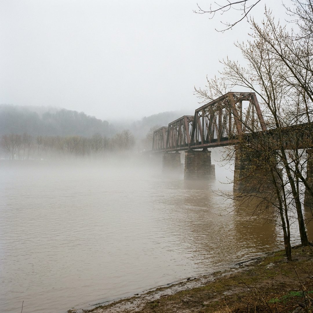 LEJ AI Image Generation Comparison, Spring: the river at Pittston
