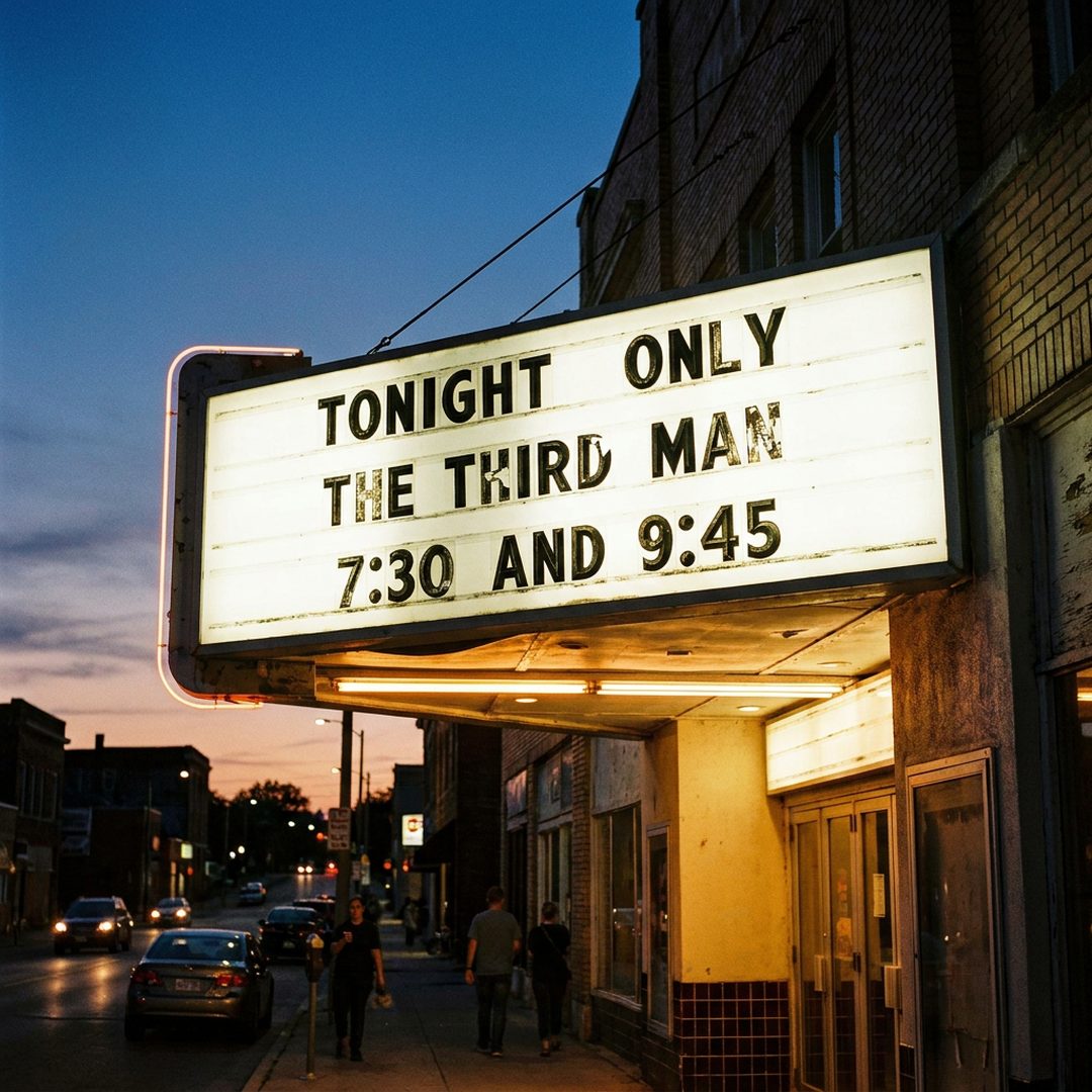 LEJ AI Image Generation Comparison, A theater marquee
